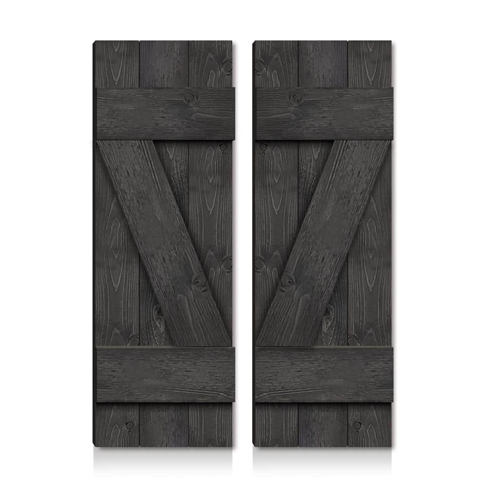 CALHOME 14 in. x 36 in. Pine Wood Closed Board and Batten Z CALHOME 14 in. x 36 in. Pine Wood Closed Board and Batten Z