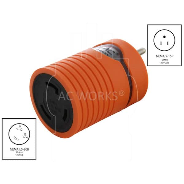 P515L530 1 FT Generator Adapter 15 Amp U.s Plug to 30 Locking Female Connector for sale online 