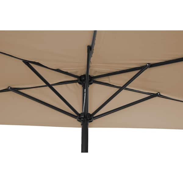 Trademark Innovations Patio Half Umbrella Tan 9-Feet