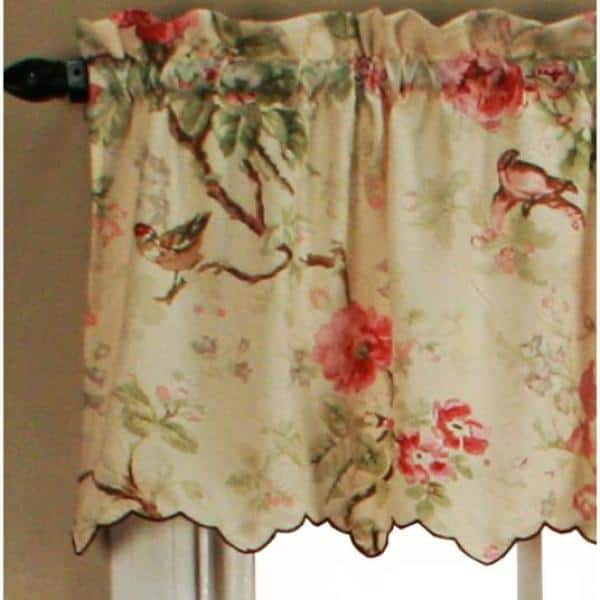 Ellis Curtain Balmoral 15 In L Polyester Valance In Red 730462114150 The Home Depot