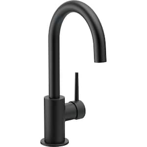 Contemporary Single-Handle Bar Faucet in Matte Black