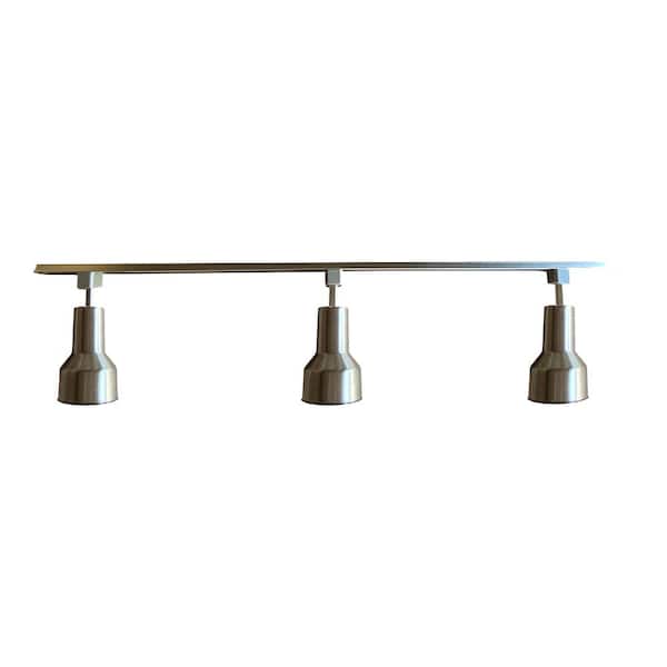 Unbranded 4 ft. 3-Light Brushed Nickel Fixed Track Lighting Kit
