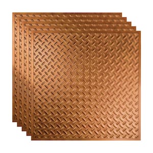 Diamond Plate 2 ft. x 2 ft. Antique Bronze Lay-In Vinyl Ceiling Tile (20 sq. ft.)