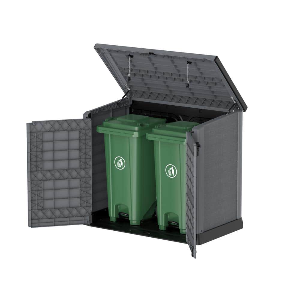 Duramax Gray Polypropylene Resin Outdoor Storage Box with Flat Lid
