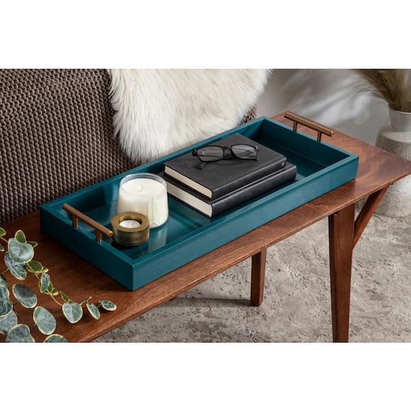 Kate and Laurel Lipton Teal Decorative Tray