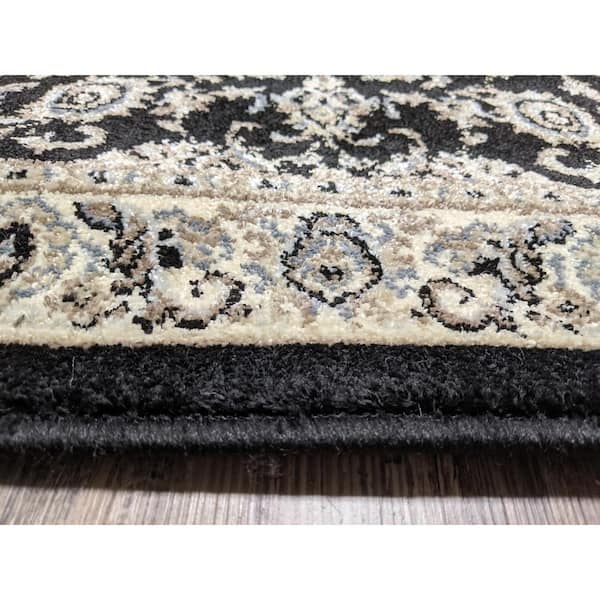 Alba Black 3 ft. x 5 ft. Traditional Oriental Floral Area Rug