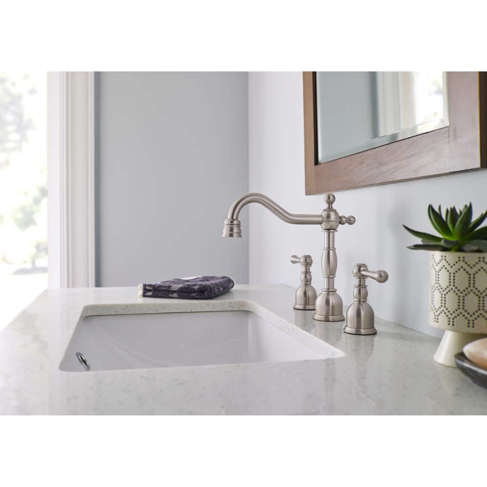 Sleek 7.5" Brushed Nickel Modern Widespread Bathroom Faucet