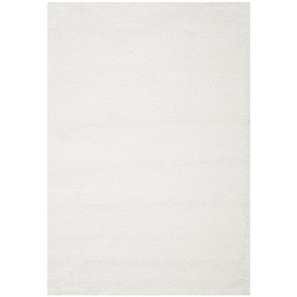 SAFAVIEH California Shag White 4 ft. x 6 ft. Solid Area Rug