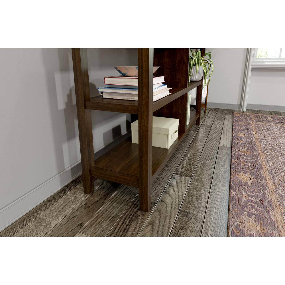 Walnut Brown 2-Tier Low Wooden Bookcase