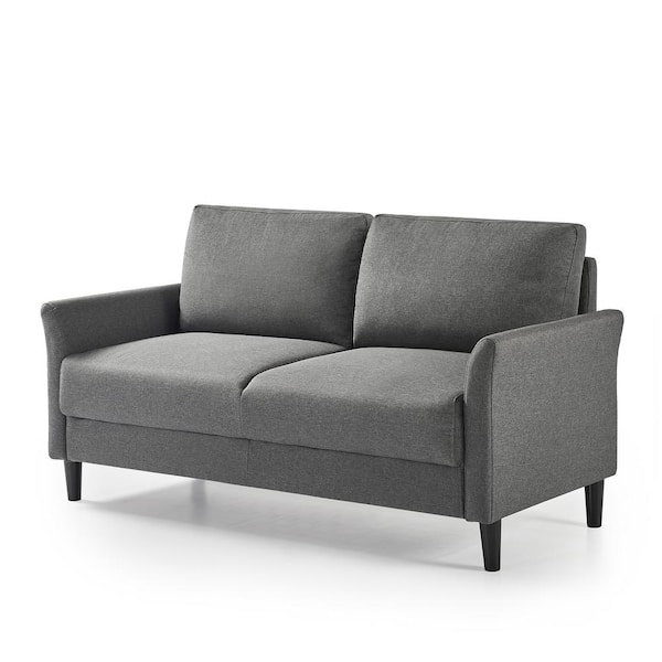 Zinus Jackie 2-Seat Dark Grey Upholstered Loveseat