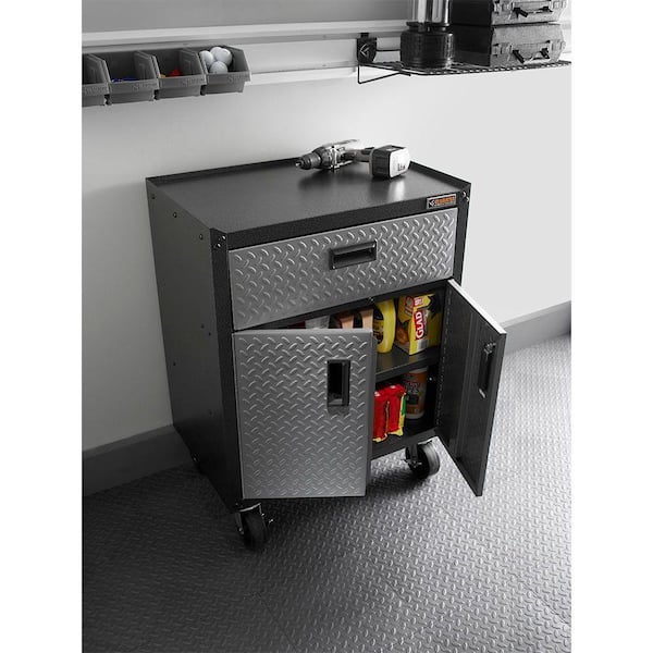 Ready-to-Assemble Steel Freestanding Garage Cabinet in Silver Tread (28 in. W x 31 in. H x 18 in. D)