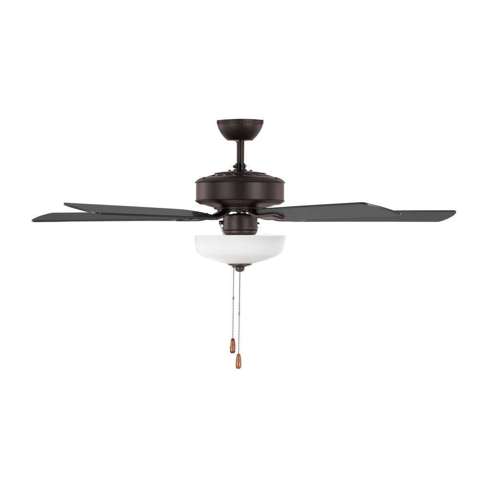 52'' Bronze and Silver Ceiling Fan with LED Light Kit