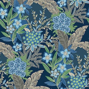 RuJardin Blue Vinyl Peel and Stick Wallpaper Sample