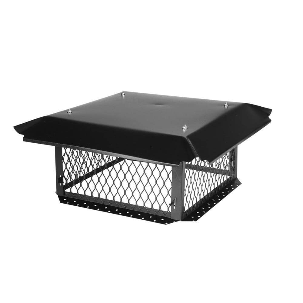 BigTop 17 in. x 17 in. x 10 in. H Chimney Cap in Black Galvanized Steel BBT1717K10W The Home