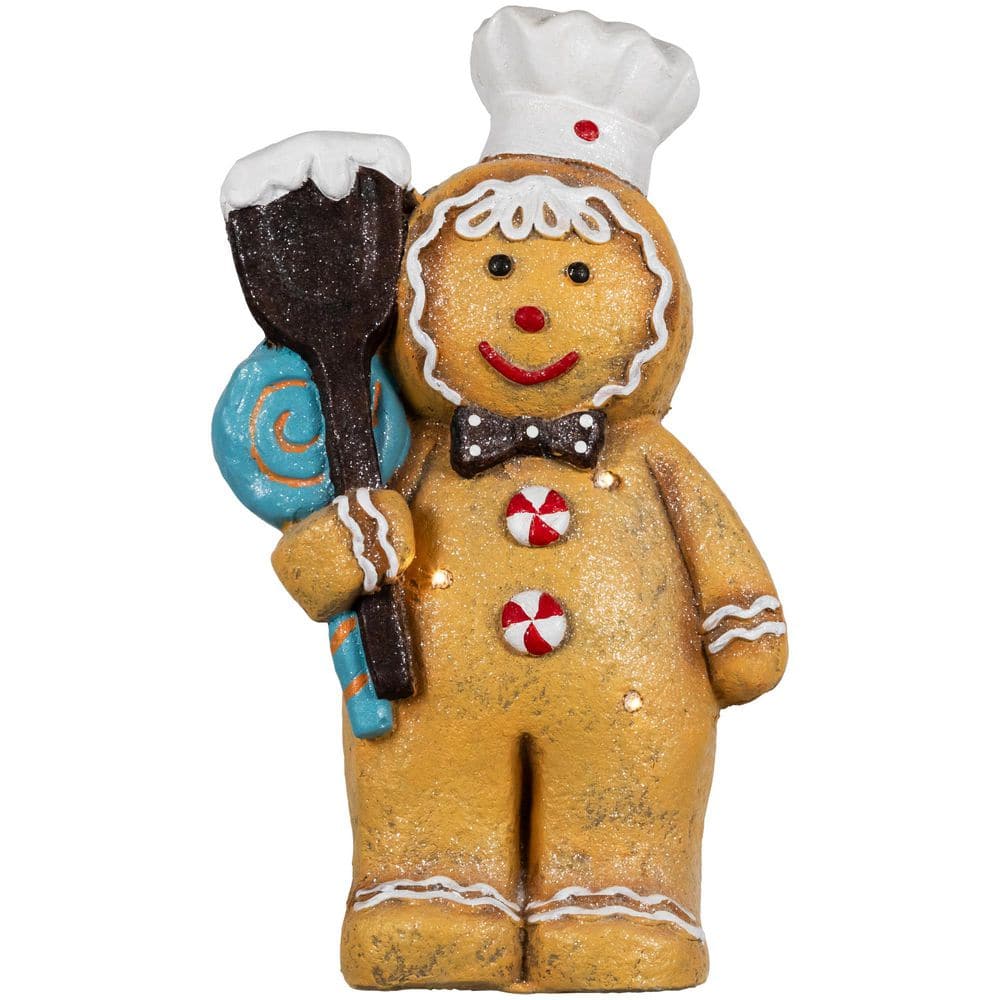 "LED Lighted Glittered Gingerbread Snowman Chef Christmas Figure - 17.5""" price history on PriceWatchPro