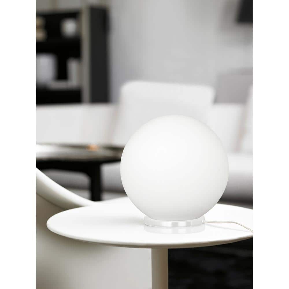 Rondo 8'' White Opal Glass Globe Table Lamp