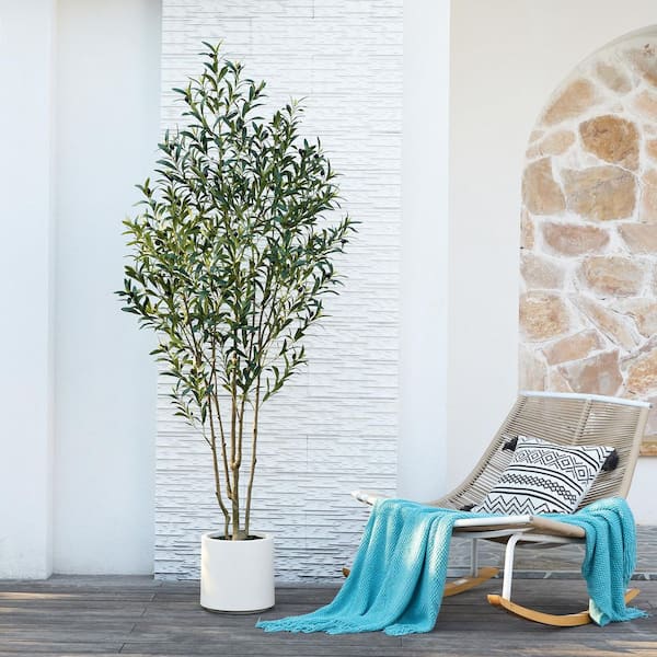 432★tree houseモルタル雑貨　（お任せ植物付き）475 DR.Planzen 7ft.Artificial Olive Tree Indoor/Outdoor- Faux Plant UV