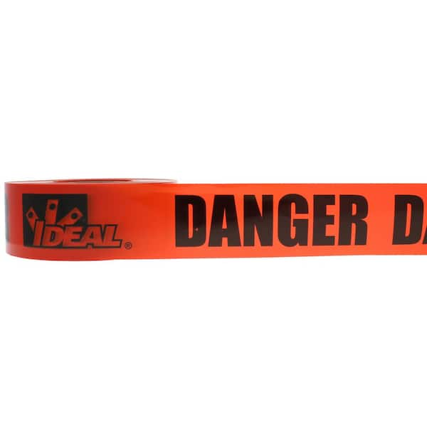 3 in. x 1000 ft. Barricade Tape, Danger, Red, (1 Roll)