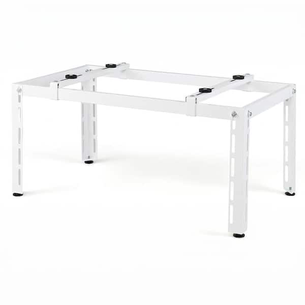 Mini Split Ground Stand with Adjustable Height, Width and Length, Outdoor AC Base White
