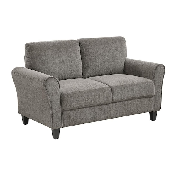 Lazzara Aleron 58 in W Brown Chenille Upholstery 2-Seater Loveseat