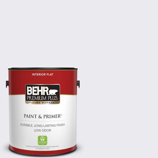 BEHR PREMIUM PLUS 1 gal. #650E-1 Lace Cap Flat Low Odor Interior Paint & Primer