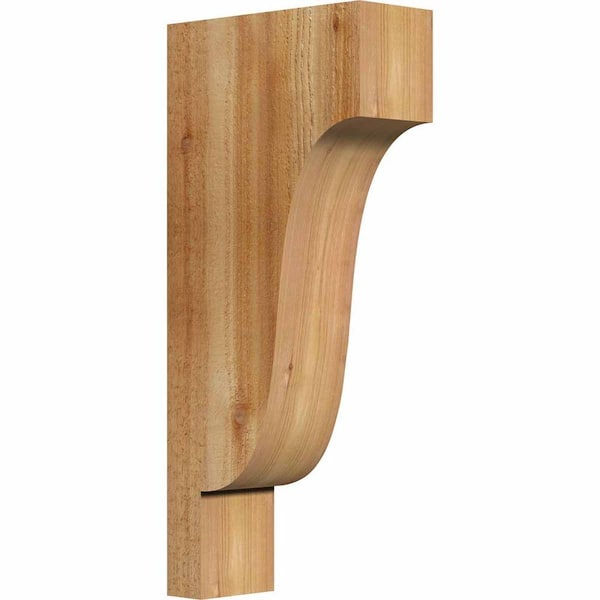 Ekena Millwork 4 in. x 10 in. x 22 in. Western Red Cedar Newport Rough Sawn Corbel