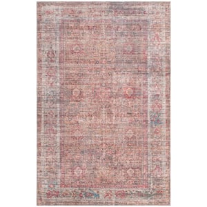 Nostalgia Euphoria Rust Red and Brown 6 ft. x 9 ft. Machine Washable Area Rug
