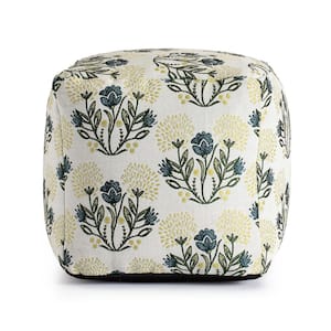 Gordes Yellow 18 in. x 18 in. x 18 in. Multicolor Pouf