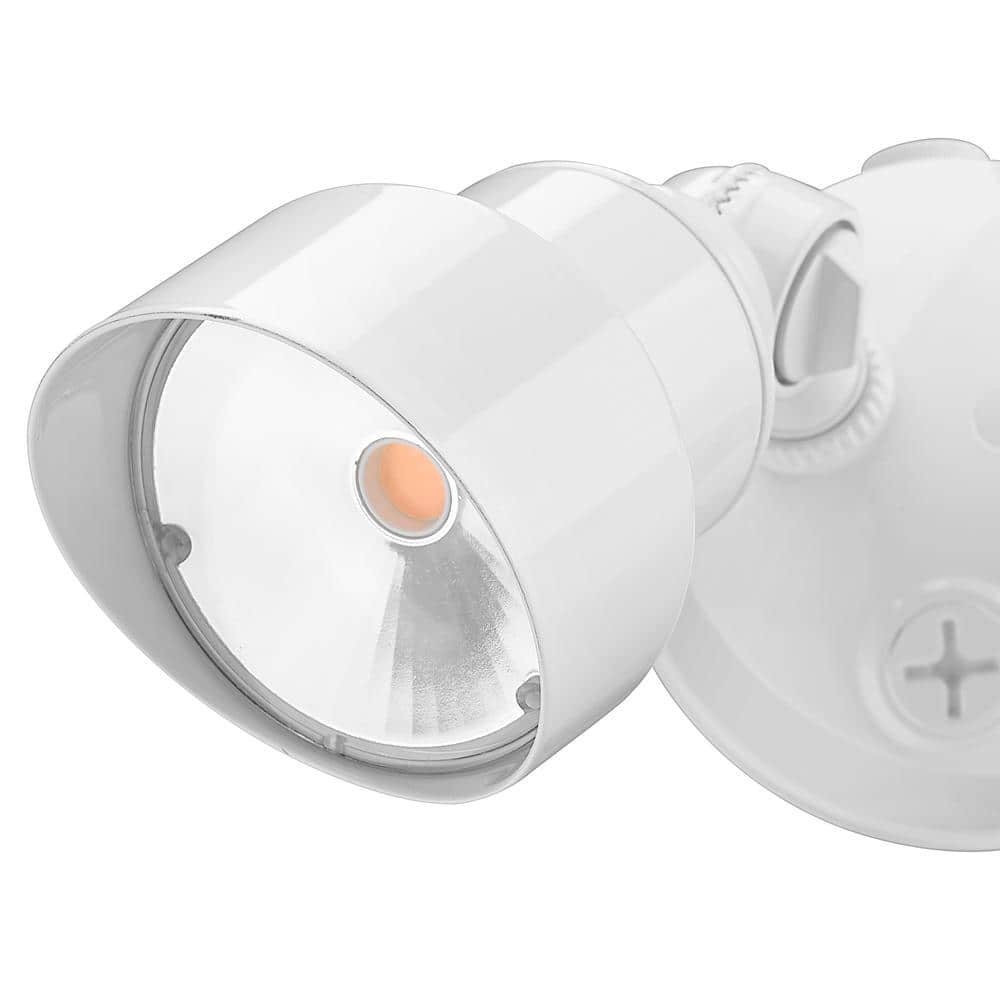 Gloss White Dual Head LED Security Floodlight