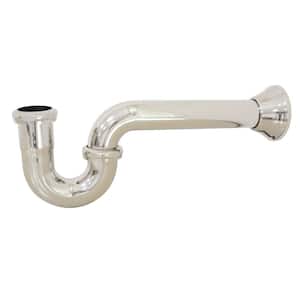 Vintage 1-1/2 in. Brass P- Trap in Polished Nickel