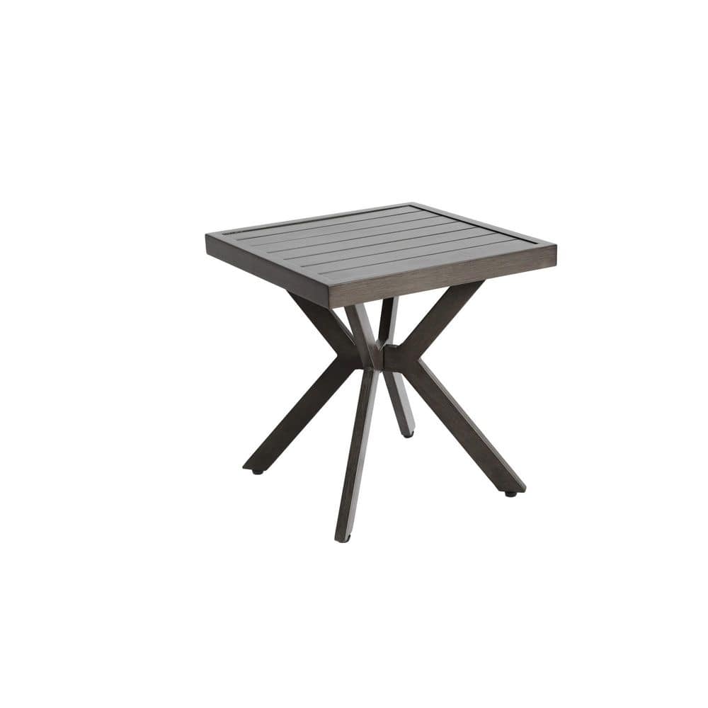 17.72 in. L x 17.72 in. W Patio Square Side Table Cast Aluminum End Table with Cross Weaves Design Tabletop price history on PriceWatchPro