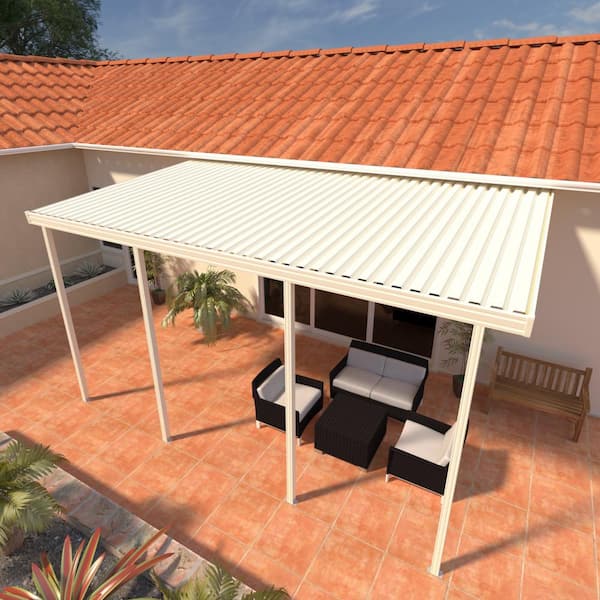 Integra 10 Ft X 22 Ivory Aluminum, Covering A Patio