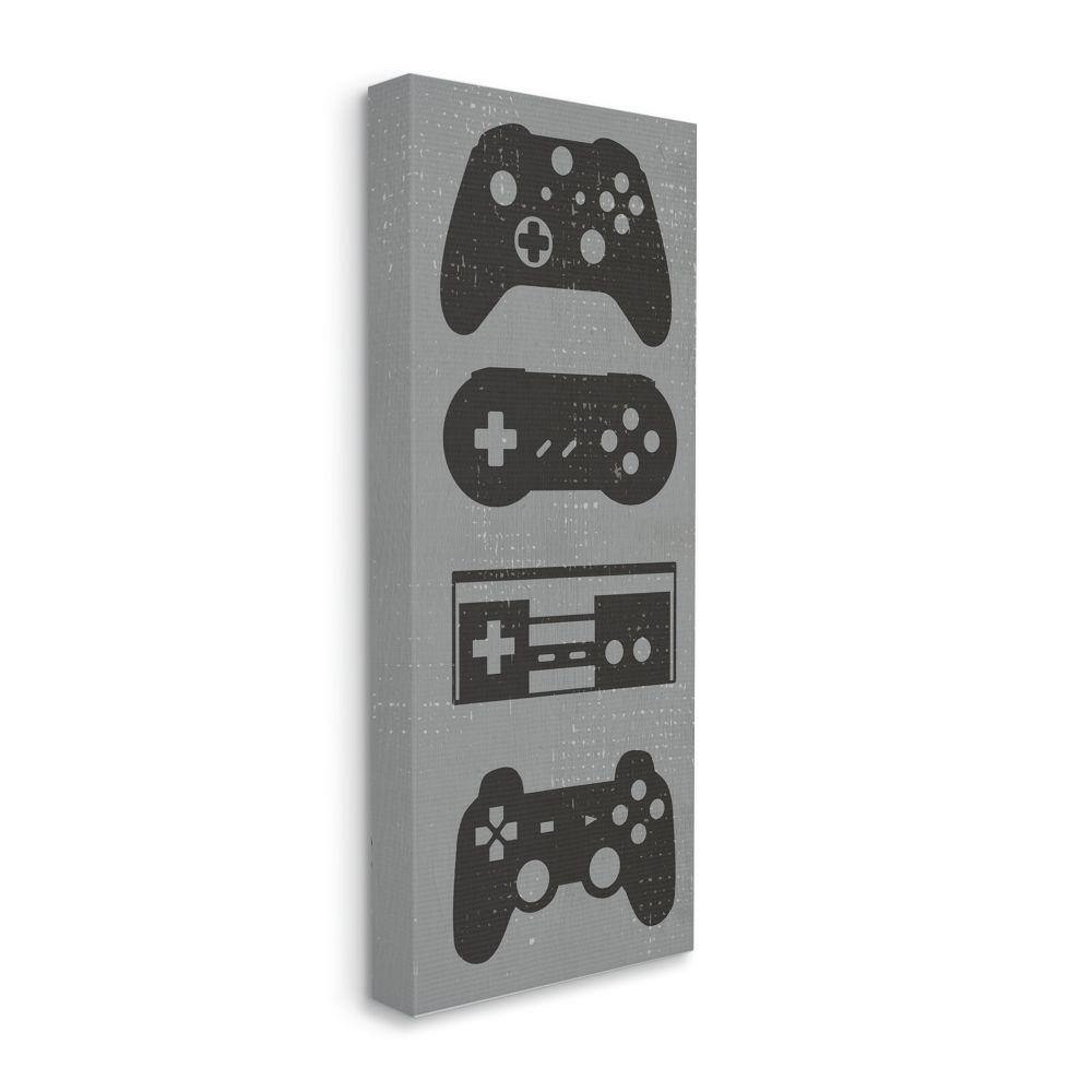 Video Game Controller Shapes Distressed Grey by Daphne Polselli Unframed Fantasy Canvas Wall Art Print 10 in. x 24 in. price history on PriceWatchPro