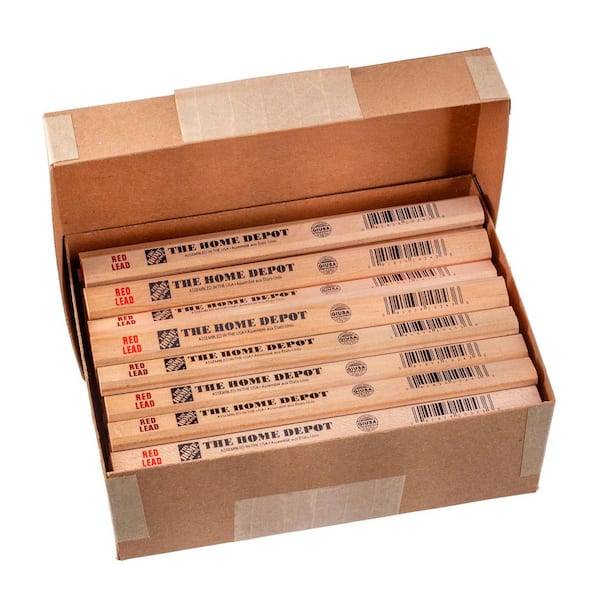 Red Lead Carpenter Pencil Bulk Writing Utensil (72-Pack, Boxed)