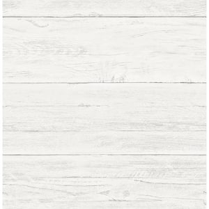 Colleen White Washed Boards Paper Strippable Roll (Covers 56.4 sq. ft.)