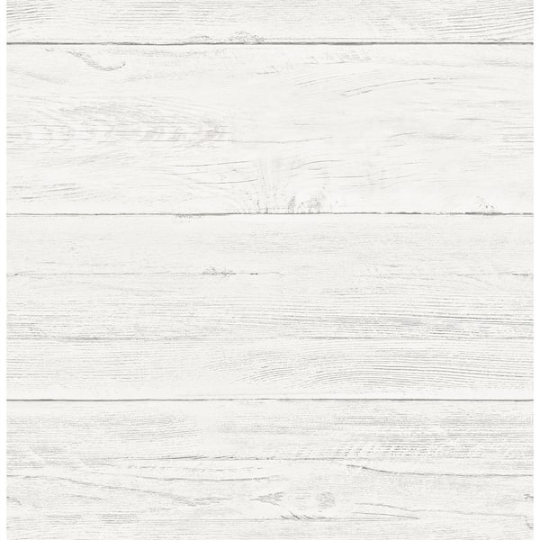 A-Street Prints Colleen White Washed Boards Paper Strippable Roll (Covers 56.4 sq. ft.)