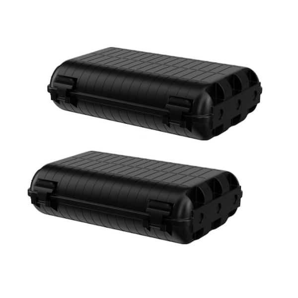 Vrbgify Outdoor Waterproof Electrical Box Cover Protector Plug Connection Cable Safety Box IP54 Water-Resistant, Black (2-Pack)