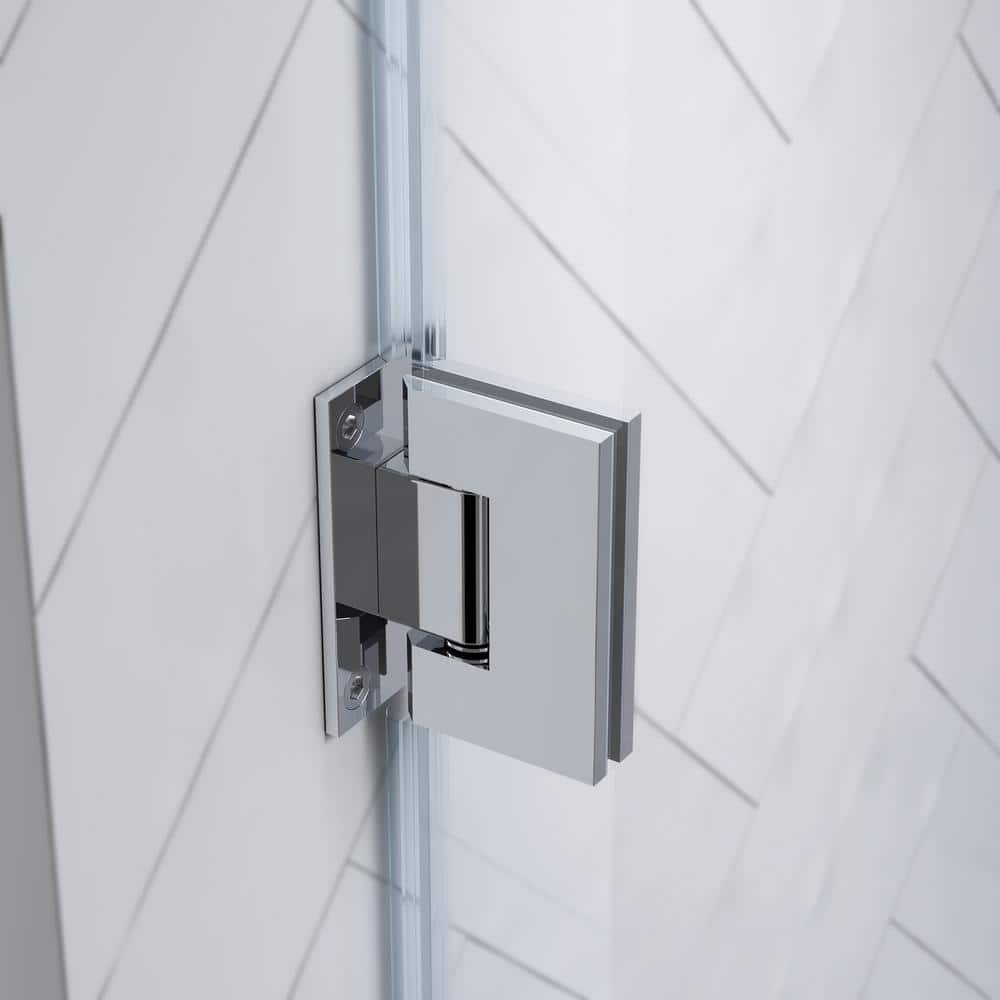 Endless Tampa-Pro 37" W x 72" H Alcove Frameless Shower Kit, Door, Panel, Base