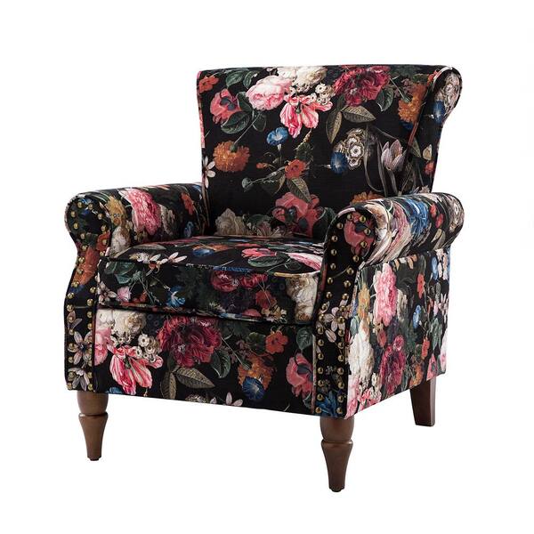 black patterned armchair