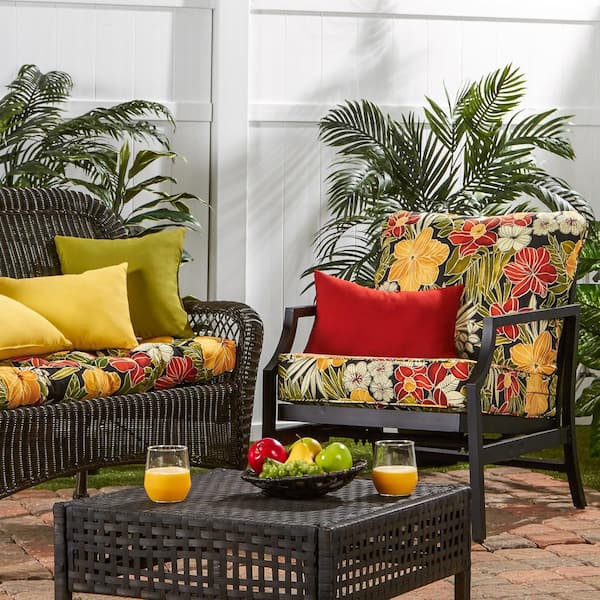 greendale home fashions outdoor deep seat cushion set aloha black