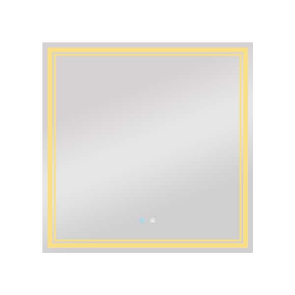 Unbranded 36 in. W x 36 in. H Rectangular Frameless Wall Bathroom Vanity Mirror in Natural