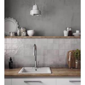 Gray 4 in. x 4 in. Polished and Honed Ceramic Mosaic Tile Sample