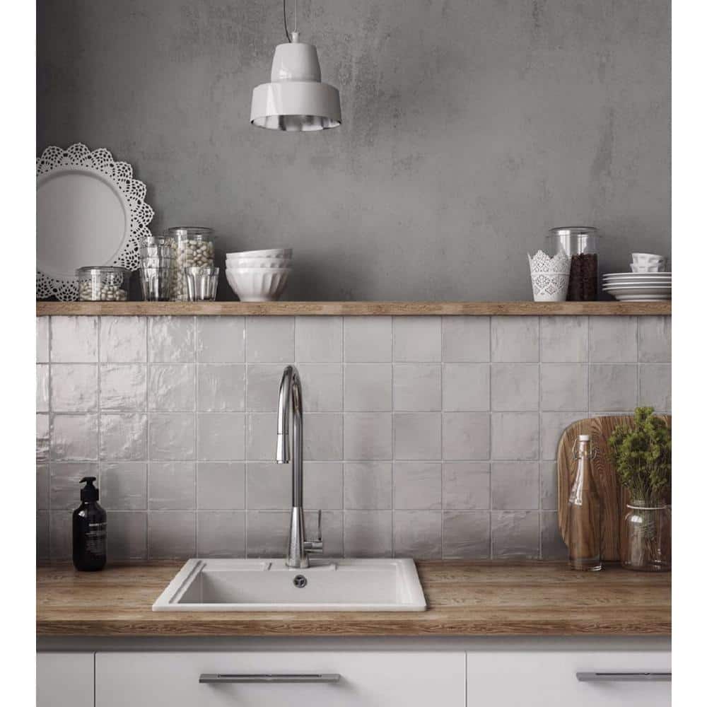 Apollo White 4x4 Polished Ceramic Mosaic Tile