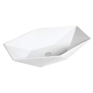 VC-602-WH Valera 25 in. Vitreous China Vessel Bathroom Sink in White