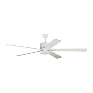 Vision 72 in. Integrated LED Indoor Matte White Ceiling Fan with White Blades, DC Motor and Remote Control