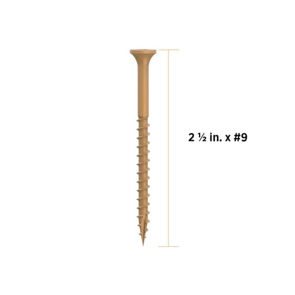 2-1/2 in. #9 Tan Star Drive Exterior Bugle Head Wood Deck Screws (1750-Count)