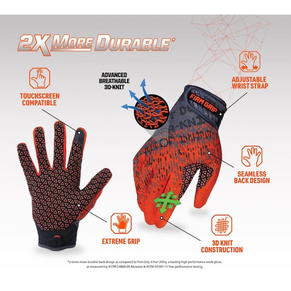 Grease Monkey Dura-Knit Large Work Gloves
