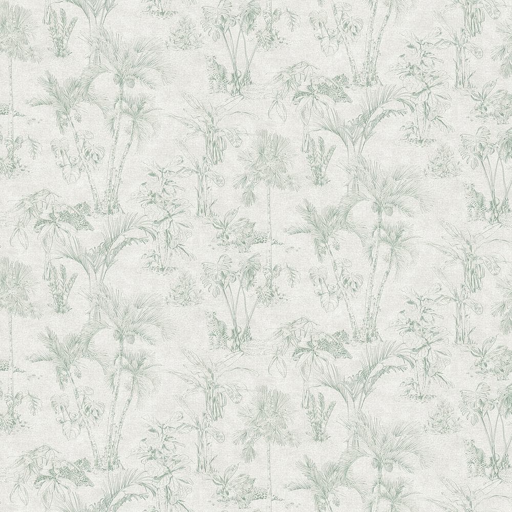 Zapata Green Tropical Jungle Non-Pasted Vinyl Wallpaper