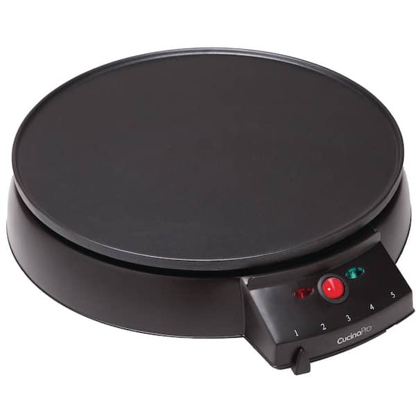OVENTE Electric Crepe Maker and Pancake Griddle Cooktop with 12-Inch  Nonstick Hot Plate, CRM1122B Black CRM1122B - The Home Depot