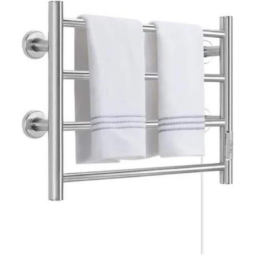 Timer 4 Towel Holders Wall Mounted Plug-In/Hardwired Towel Warmer Heated To